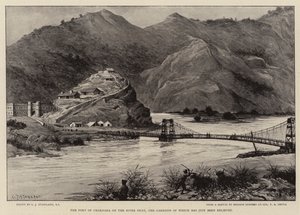 O forte de Chakdara no rio Swat, a guarnição de que acaba de ser aliviada